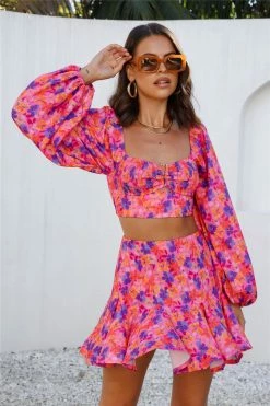 Hello Molly Head Over Heels Crop Floral Sets & Co-ords