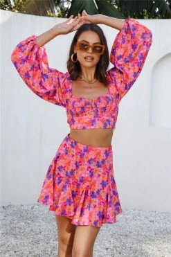 Hello Molly Head Over Heels Crop Floral Sets & Co-ords