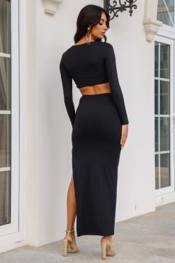 Hello Molly Angel Signs Crop Black Sets & Co-ords