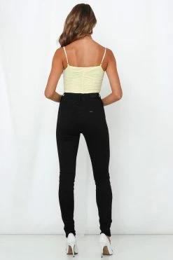 Pants Lee High Licks Skinny Jeans Black Gold