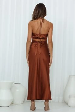 Hello Molly My Lookbook Crop Brown Sets & Co-ords