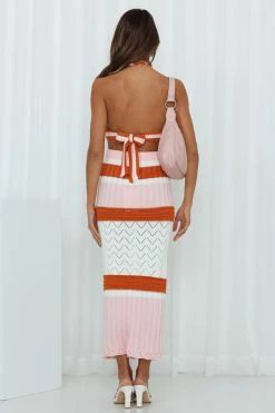 Hello Molly Skirts Love These Vibes Midi Skirt Orange