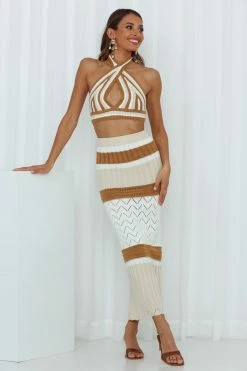 Hello Molly Love These Vibes Crop Camel