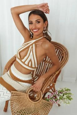 Hello Molly Love These Vibes Crop Camel