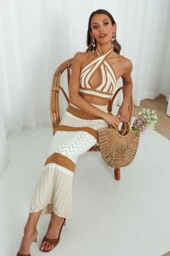 Hello Molly Love These Vibes Crop Camel