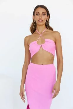 Hello Molly Skirts Power Move Midi Skirt Pink