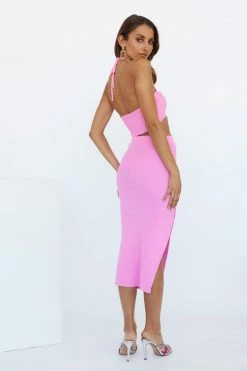 Hello Molly Skirts Power Move Midi Skirt Pink