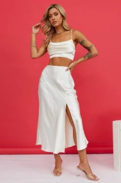 Hello Molly Chasing Heartbeats Midi Skirt Cream Sets & Co-ords