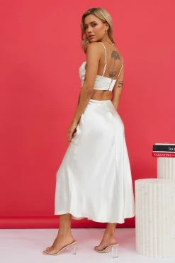 Hello Molly Chasing Heartbeats Midi Skirt Cream Sets & Co-ords