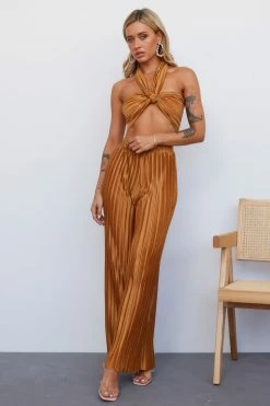 Hello Molly Sets & Co-ords Set Heart Crop Bronze