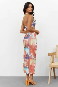 Hello Molly Got Wild Thoughts Midi Skirt Multi