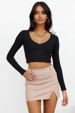 Hello Molly Sets & Co-ords Adore You Crop Black