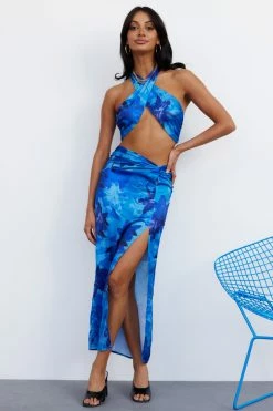 Hello Molly Skirts Need One Dance Maxi Skirt Blue