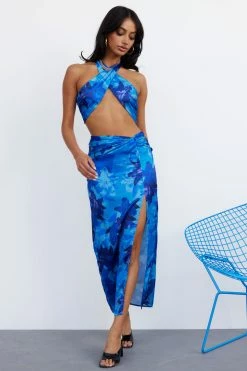 Hello Molly Skirts Need One Dance Maxi Skirt Blue