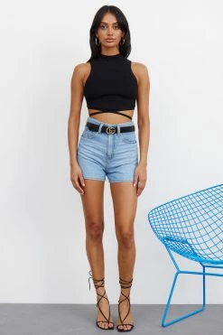 Hello Molly Sets & Co-ords PM Dreaming Crop Black