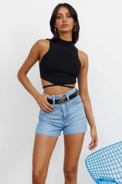 Hello Molly Sets & Co-ords PM Dreaming Crop Black