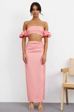 Hello Molly Skirts My Love Dive Maxi Skirt Pink
