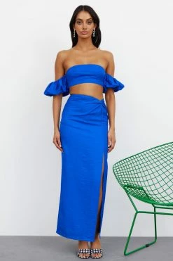 Hello Molly My Love Dive Maxi Skirt Blue Skirts