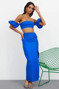 Hello Molly My Love Dive Maxi Skirt Blue Skirts