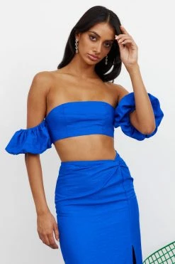 Hello Molly My Love Dive Crop Blue