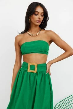 Hello Molly Sets & Co-ords Iconic Revival Crop Green