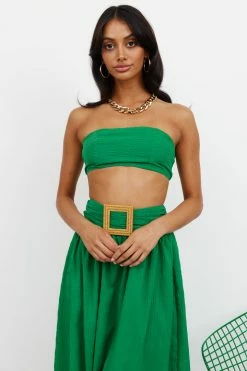 Hello Molly Sets & Co-ords Iconic Revival Crop Green