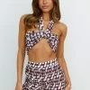 Hello Molly Loveline Crop Top Brown