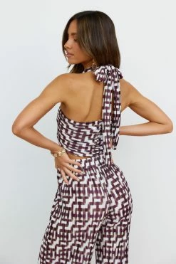 Hello Molly Loveline Crop Top Brown