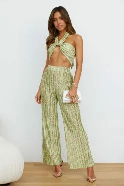 Hello Molly Sets & Co-ords Loveline Crop Top Green