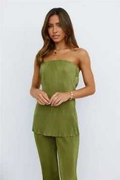 Hello Molly Cover Girl Top Olive Sets & Co-ords