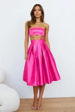 Hello Molly Skirts Siren Songs Midi Skirt Pink