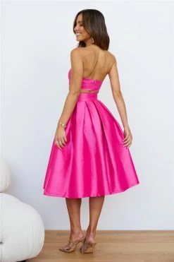 Hello Molly Skirts Siren Songs Midi Skirt Pink