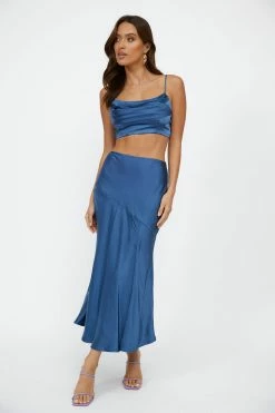 Hello Molly Best Dressed Midi Skirt Navy Skirts