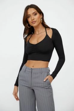 Hello Molly Taking Time Crop Black