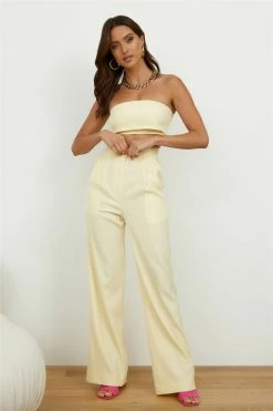 Hello Molly Blind Love Pants Pale Yellow