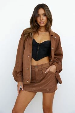 Skirts LIONESS Miami Vice Mini Skirt Sepia Brown