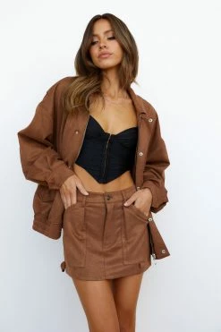 Skirts LIONESS Miami Vice Mini Skirt Sepia Brown