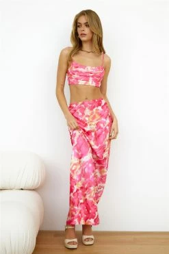 Hello Molly Hidden Behind Your Eyes Crop Top Pink Sets & Co-ords
