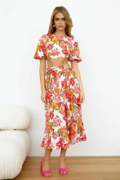 Hello Molly Vacay Mode Midi Skirt Pink Skirts