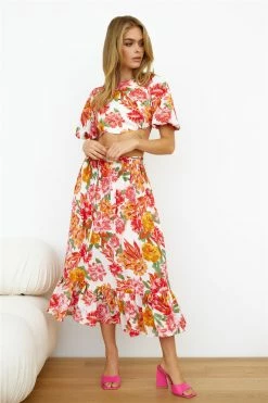 Hello Molly Vacay Mode Midi Skirt Pink Skirts