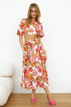 Hello Molly Vacay Mode Midi Skirt Pink Skirts