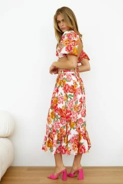 Hello Molly Vacay Mode Midi Skirt Pink Skirts