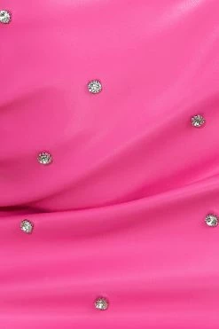 Hello Molly Skirts Luxe Sparkle Mini Skirt HOT PINK