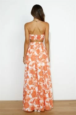 Hello Molly Creme Brulee Maxi Skirt Orange