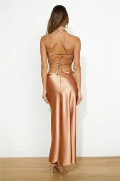 Hello Molly Keep Living Large Maxi Skirt Bronze
