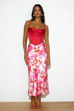 Hello Molly Skirts Fabulous Guest Midi Skirt PINK