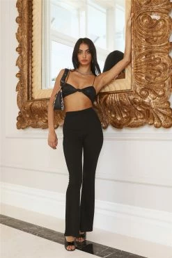 Hello Molly Black Rose Pants Black