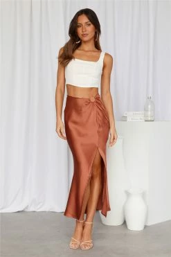 Hello Molly Skirts Secret Tune Maxi Skirt Brown