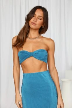 Hello Molly Balancing Act Crop Blue Sets & Co-ords