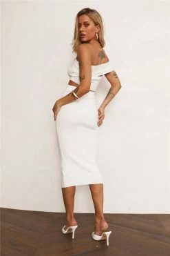 Hello Molly See It Coming Midi Skirt White Skirts